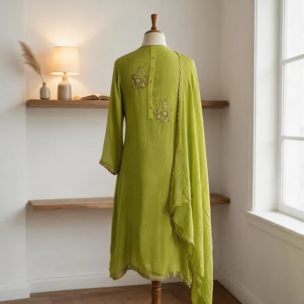 Green_Embroidered_Straight_Kurta_With_Dupatta_For_Women