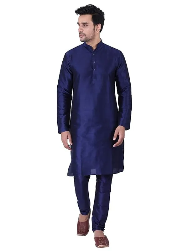 Classic_And_Contemporary_Kurta_And_Kurta_Sets_For_Men_Of_Blue_Color