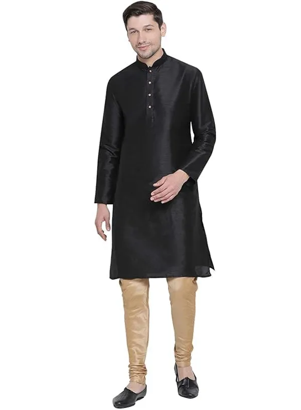 Classic_And_Contemporary_Kurta_And_Kurta_Sets_For_Men_Of_Black_Color