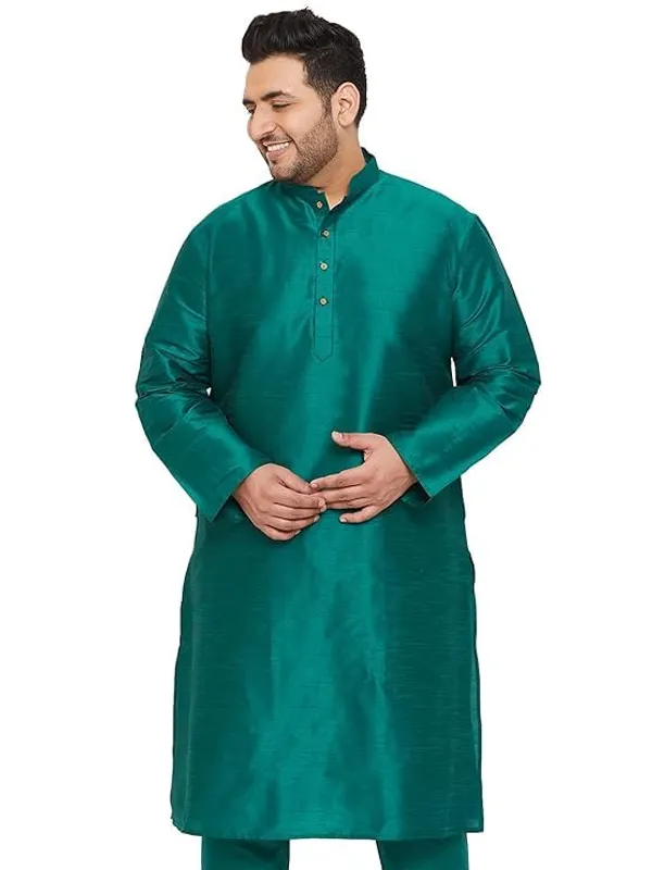 Classic_And_Contemporary_Kurta_And_Kurta_Sets_For_Men_Of_GREEN_Color