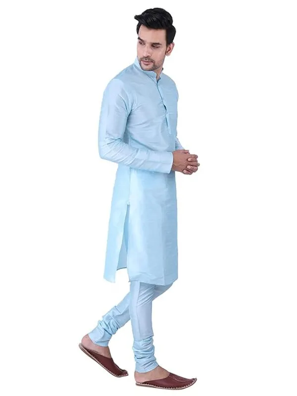 Classic_And_Contemporary_Kurta_And_Kurta_Sets_For_Men_Of_SKY_BLUE_Color