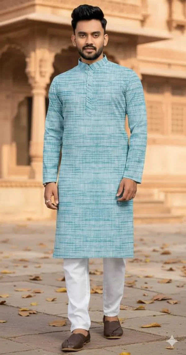 Kurta_For_Man_Men_S_Trendy_Kurta_Men_S_Casual_Kurta_For_Wedding_Stylish_Full_Sleeve_Mandarin_Collar_Khadi_Cotton_Slub