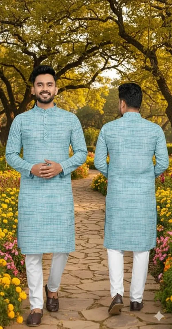 Kurta_For_Man_Men_S_Trendy_Kurta_Men_S_Casual_Kurta_For_Wedding_Stylish_Full_Sleeve_Mandarin_Collar_Khadi_Cotton_Slub