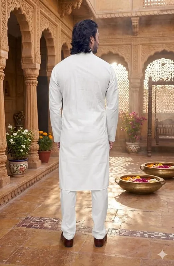Kurta_For_Man_Men_S_Trendy_Kurta_Men_S_Casual_Kurta_For_Wedding_Stylish_Full_Sleeve_Mandarin_Collar_Khadi_Cotton_Solid