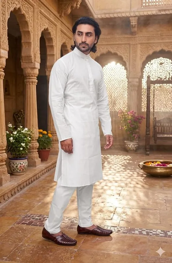 Kurta_For_Man_Men_S_Trendy_Kurta_Men_S_Casual_Kurta_For_Wedding_Stylish_Full_Sleeve_Mandarin_Collar_Khadi_Cotton_Solid