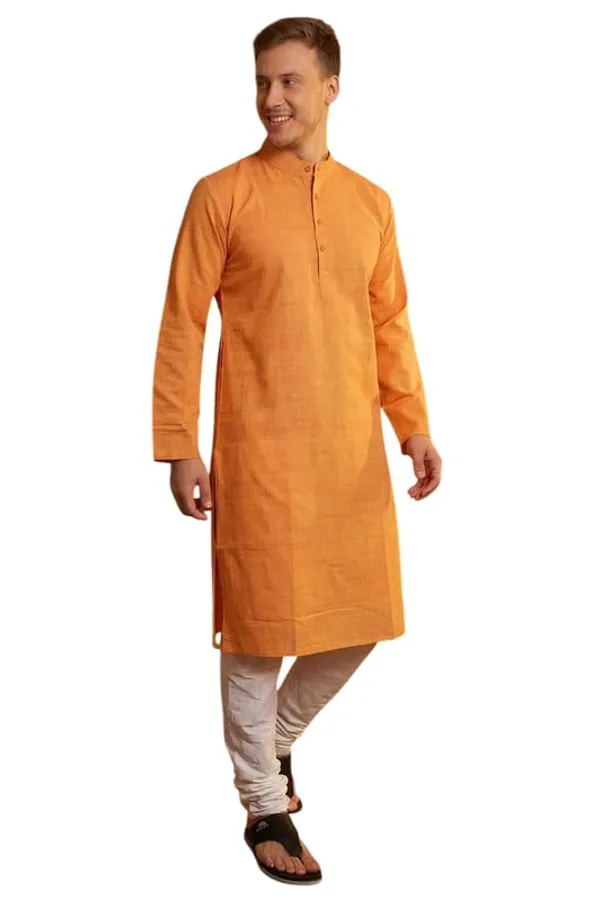 Kurta_For_Man_Men_S_Trendy_Kurta_Men_S_Casual_Kurta_For_Wedding_Stylish_Full_Sleeve_Mandarin_Collar_Khadi_Cotton_Solid