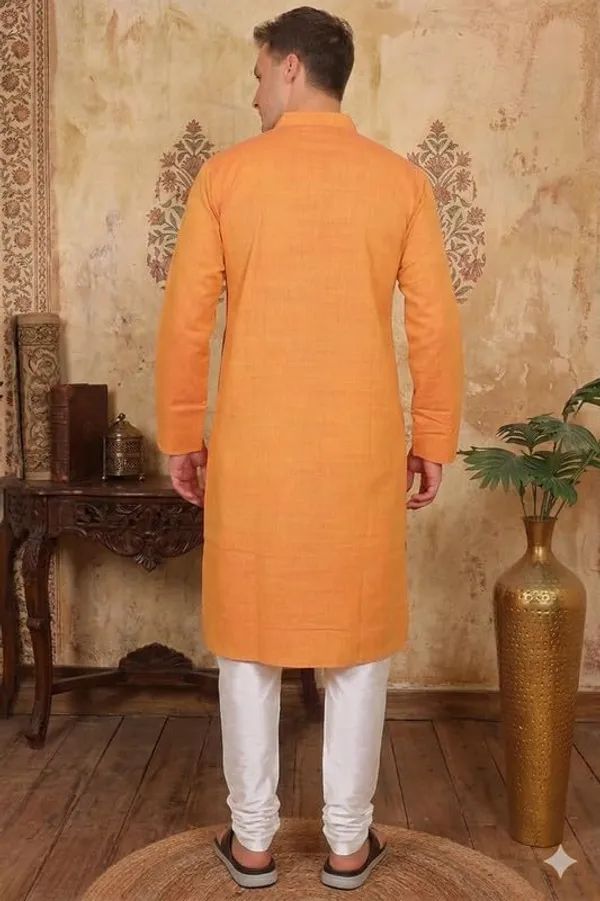Kurta_For_Man_Men_S_Trendy_Kurta_Men_S_Casual_Kurta_For_Wedding_Stylish_Full_Sleeve_Mandarin_Collar_Khadi_Cotton_Solid
