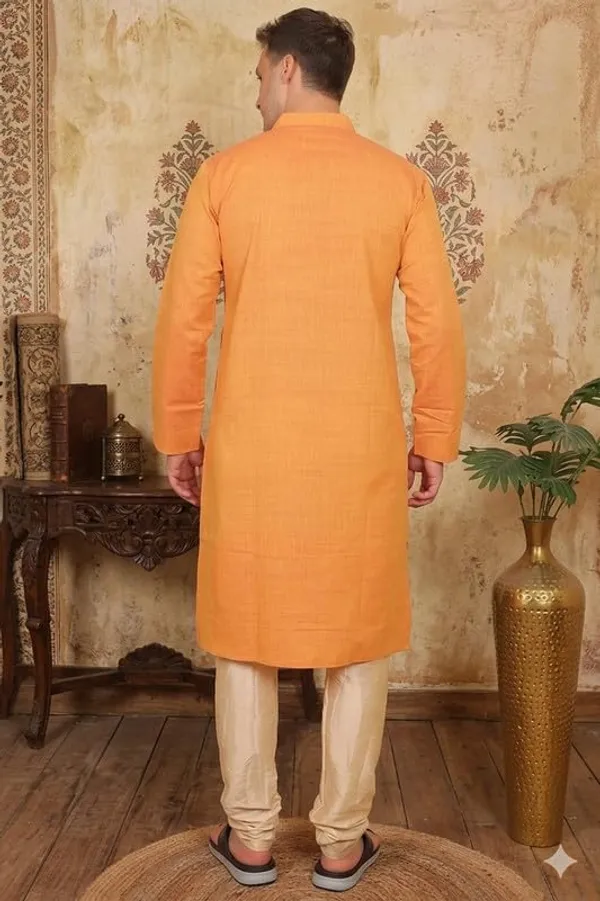 Kurta_For_Man_Men_S_Trendy_Kurta_Men_S_Casual_Kurta_For_Wedding_Stylish_Full_Sleeve_Mandarin_Collar_Khadi_Cotton_Solid