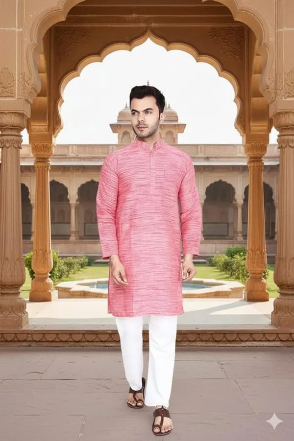 Kurta_For_Man_Men_S_Trendy_Kurta_Men_S_Casual_Kurta_For_Wedding_Stylish_Full_Sleeve_Mandarin_Collar_Khadi_Cotton_Slub