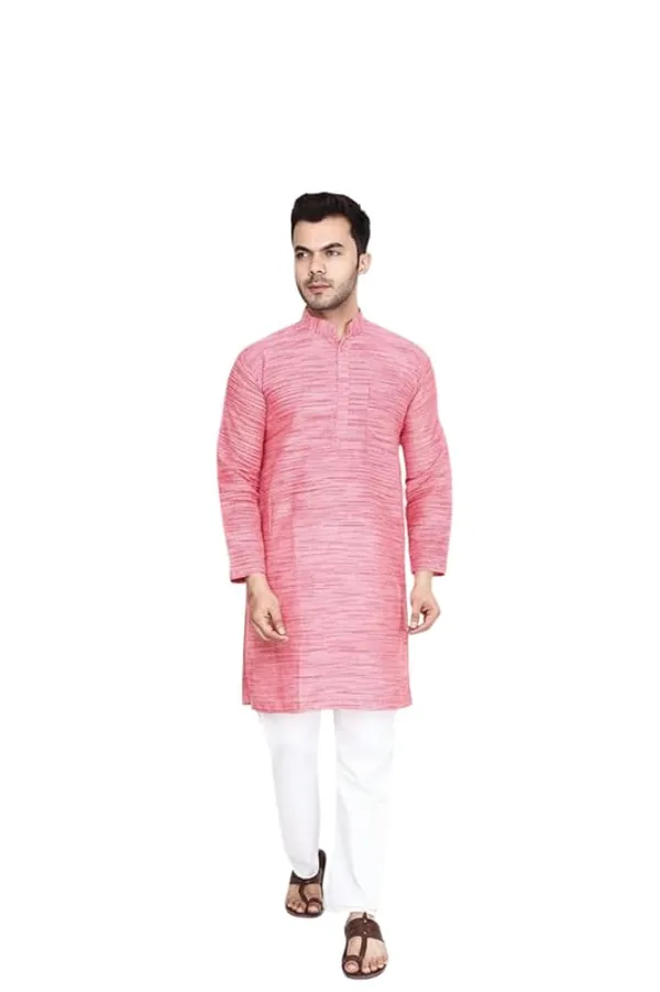 Kurta_For_Man_Men_S_Trendy_Kurta_Men_S_Casual_Kurta_For_Wedding_Stylish_Full_Sleeve_Mandarin_Collar_Khadi_Cotton_Slub