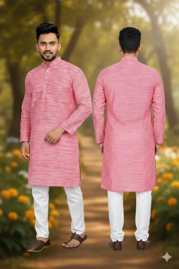 Kurta_For_Man_Men_S_Trendy_Kurta_Men_S_Casual_Kurta_For_Wedding_Stylish_Full_Sleeve_Mandarin_Collar_Khadi_Cotton_Slub