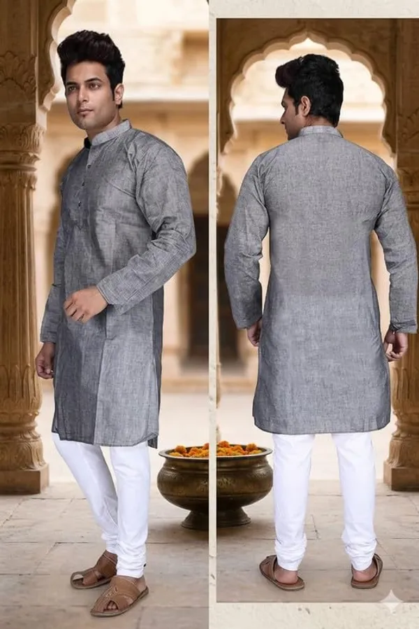 Kurta_For_Man_Men_S_Trendy_Kurta_Men_S_Casual_Kurta_For_Wedding_Stylish_Full_Sleeve_Mandarin_Collar_Khadi_Cotton_Solid
