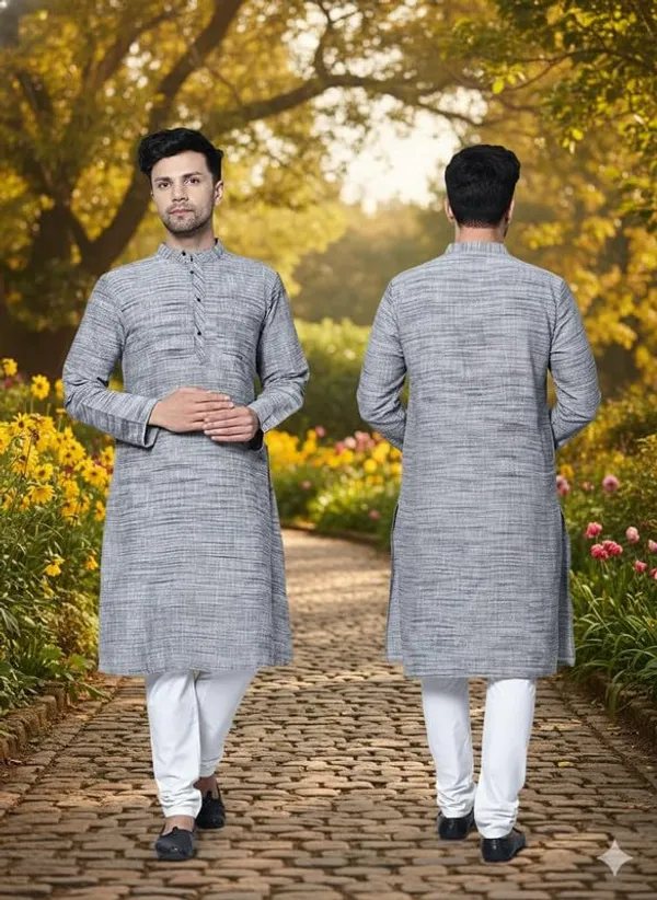 Kurta_For_Man_Men_S_Trendy_Kurta_Men_S_Casual_Kurta_For_Wedding_Stylish_Full_Sleeve_Mandarin_Collar_Khadi_Cotton_Slub