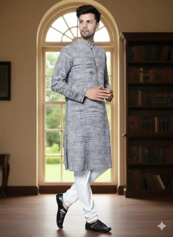 Kurta_For_Man_Men_S_Trendy_Kurta_Men_S_Casual_Kurta_For_Wedding_Stylish_Full_Sleeve_Mandarin_Collar_Khadi_Cotton_Slub