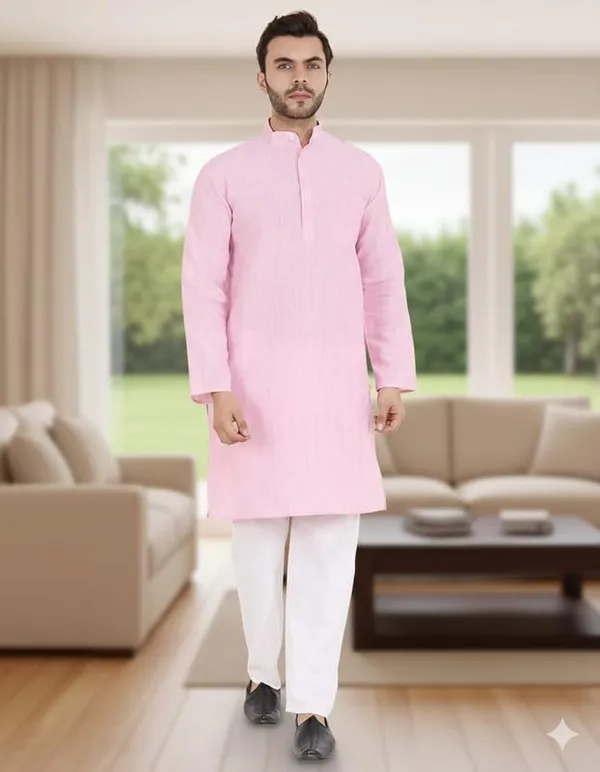 Kurta_For_Man_Men_S_Trendy_Kurta_Men_S_Casual_Kurta_For_Wedding_Stylish_Full_Sleeve_Mandarin_Collar_Khadi_Cotton_Solid