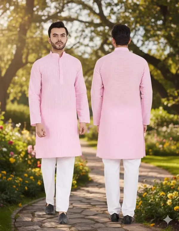 Kurta_For_Man_Men_S_Trendy_Kurta_Men_S_Casual_Kurta_For_Wedding_Stylish_Full_Sleeve_Mandarin_Collar_Khadi_Cotton_Solid