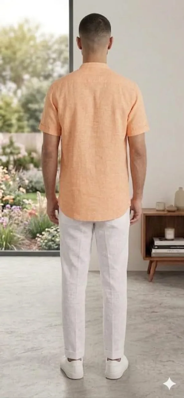 Kurta_For_Man_Men_S_Trendy_Short_Kurta_Men_S_Casual_Short_Kurta_Men_Shirt_For_Wedding_Stylish_Full_Sleeve_Mandarin_Collar_Khadi_Cotton_Solid