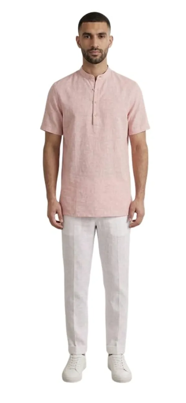 Kurta_For_Man_Men_S_Trendy_Short_Kurta_Men_S_Casual_Short_Kurta_Men_Shirt_For_Wedding_Stylish_Full_Sleeve_Mandarin_Collar_Khadi_Cotton_Solid