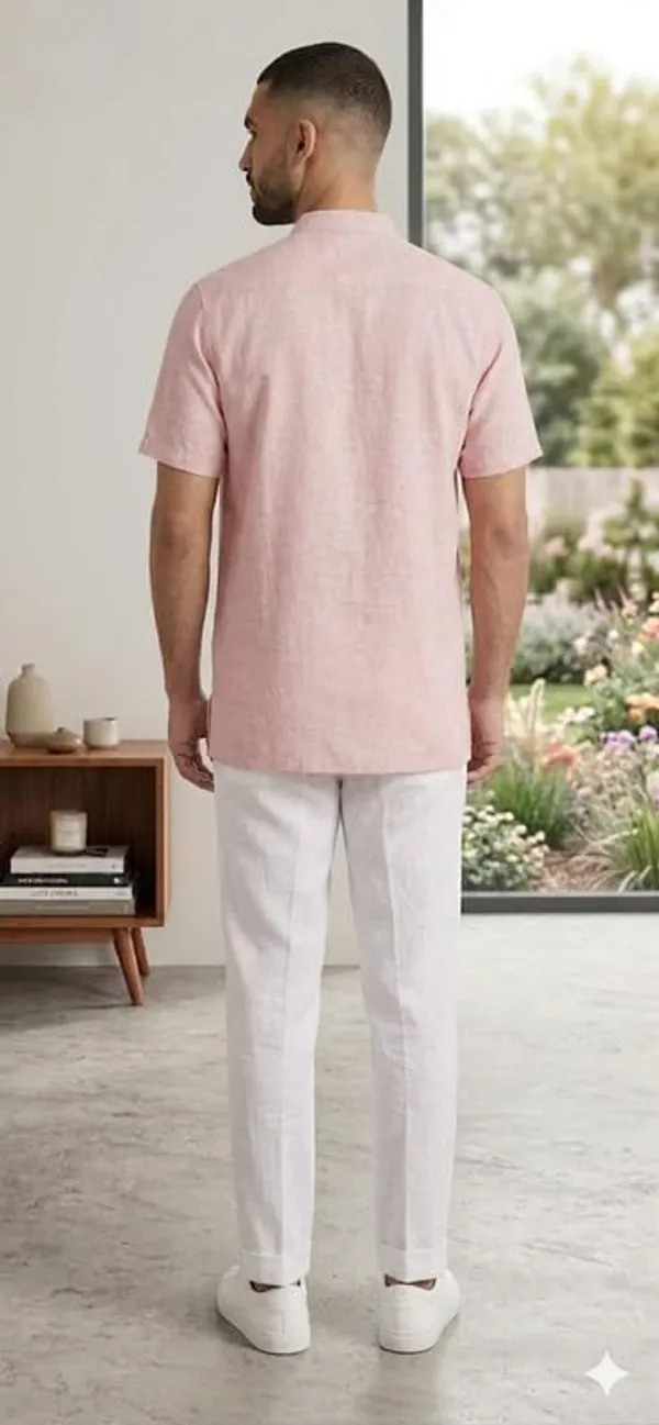 Kurta_For_Man_Men_S_Trendy_Short_Kurta_Men_S_Casual_Short_Kurta_Men_Shirt_For_Wedding_Stylish_Full_Sleeve_Mandarin_Collar_Khadi_Cotton_Solid