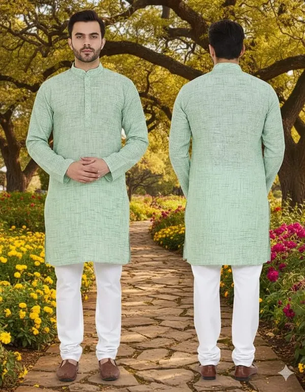 Kurta_For_Man_Men_S_Trendy_Kurta_Men_S_Casual_Kurta_For_Wedding_Stylish_Full_Sleeve_Mandarin_Collar_Khadi_Cotton_Slub