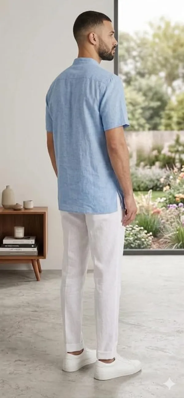 Kurta_For_Man_Men_S_Trendy_Short_Kurta_Men_S_Casual_Short_Kurta_Men_Shirt_For_Wedding_Stylish_Full_Sleeve_Mandarin_Collar_Khadi_Cotton_Solid