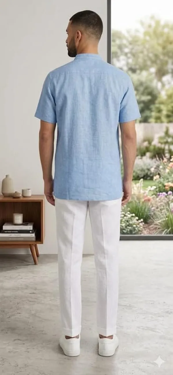 Kurta_For_Man_Men_S_Trendy_Short_Kurta_Men_S_Casual_Short_Kurta_Men_Shirt_For_Wedding_Stylish_Full_Sleeve_Mandarin_Collar_Khadi_Cotton_Solid