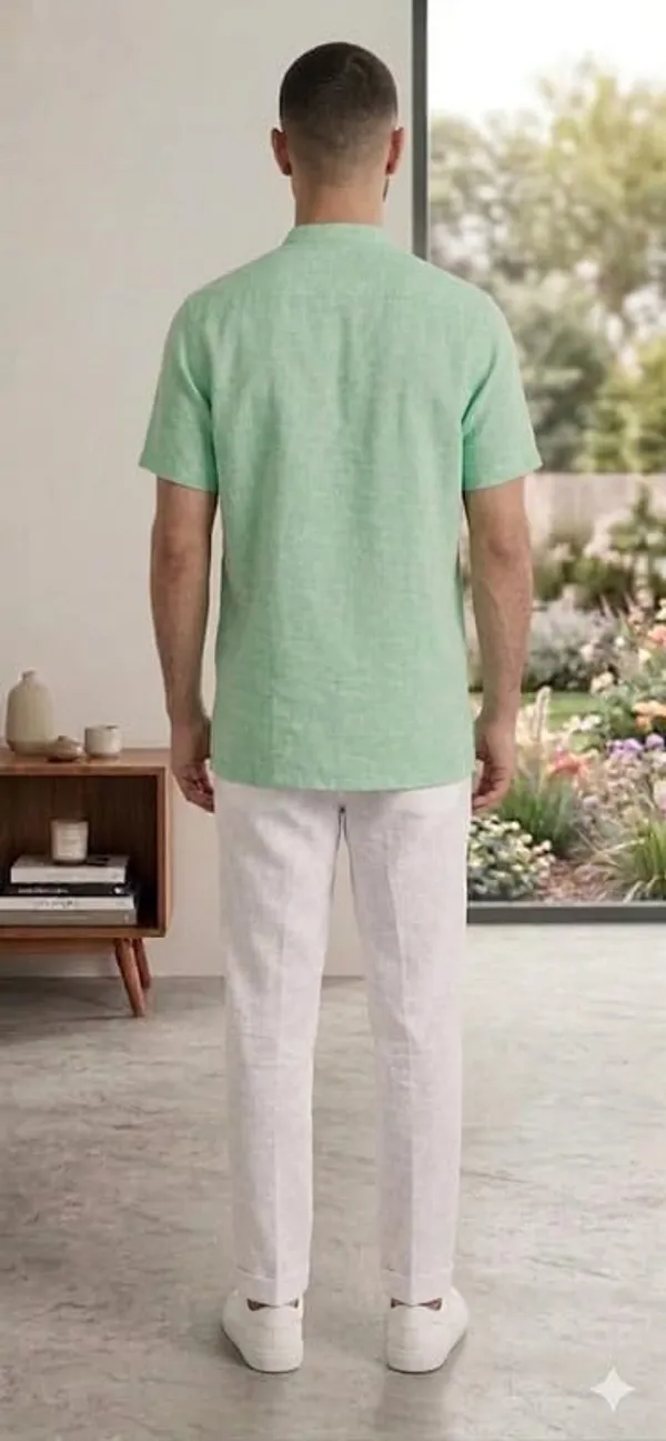 Kurta_For_Man_Men_S_Trendy_Short_Kurta_Men_S_Casual_Short_Kurta_Men_Shirt_For_Wedding_Stylish_Full_Sleeve_Mandarin_Collar_Khadi_Cotton_Solid