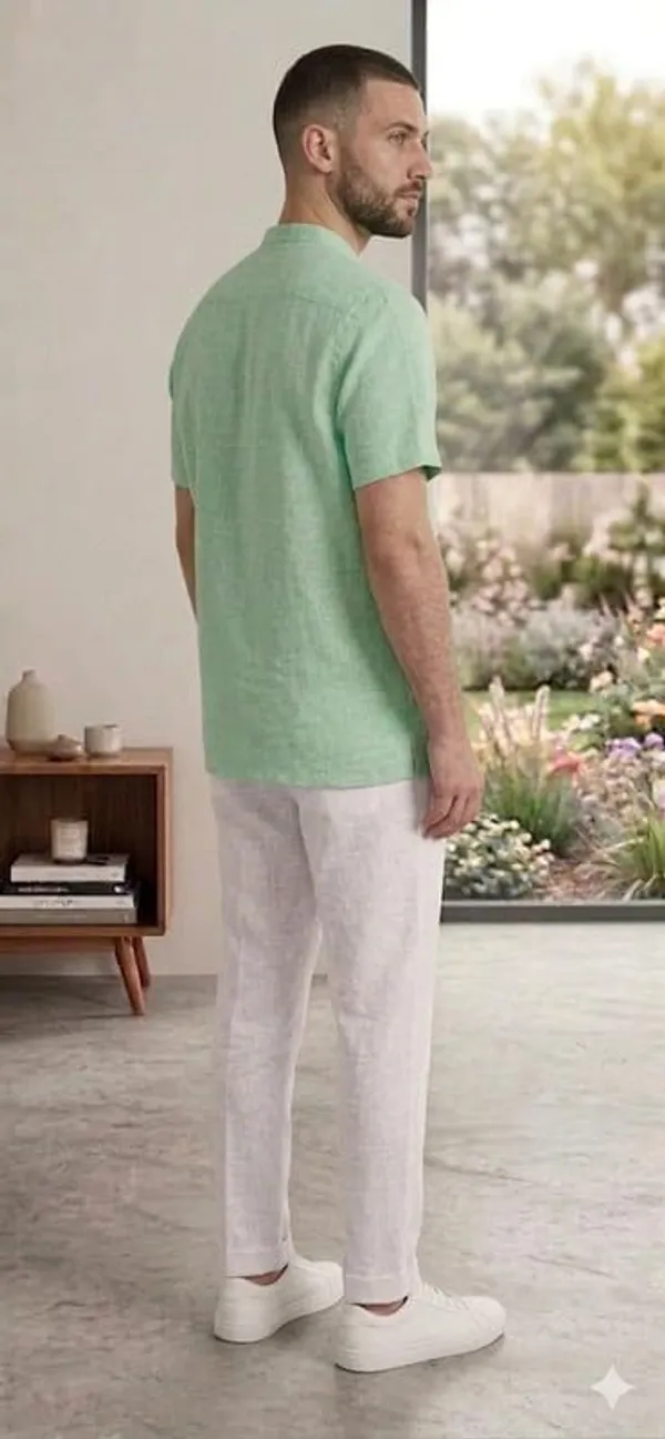 Kurta_For_Man_Men_S_Trendy_Short_Kurta_Men_S_Casual_Short_Kurta_Men_Shirt_For_Wedding_Stylish_Full_Sleeve_Mandarin_Collar_Khadi_Cotton_Solid
