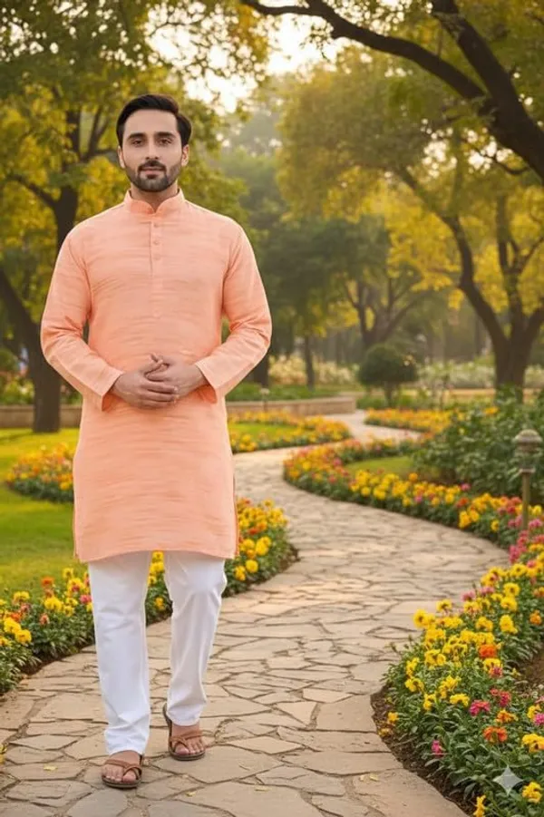 Kurta_For_Man_Men_S_Trendy_Kurta_Men_S_Casual_Kurta_For_Wedding_Stylish_Full_Sleeve_Mandarin_Collar_Khadi_Cotton_Slub
