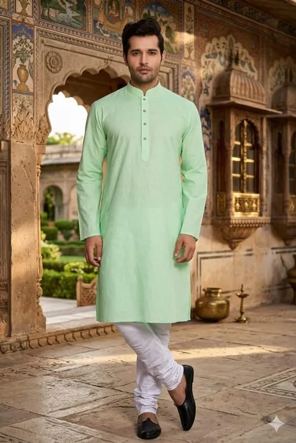 Kurta_For_Man_Men_S_Trendy_Kurta_Men_S_Casual_Kurta_For_Wedding_Stylish_Full_Sleeve_Mandarin_Collar_Khadi_Cotton_Solid