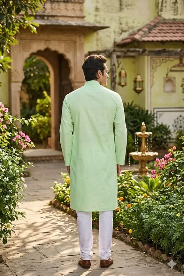 Kurta_For_Man_Men_S_Trendy_Kurta_Men_S_Casual_Kurta_For_Wedding_Stylish_Full_Sleeve_Mandarin_Collar_Khadi_Cotton_Solid