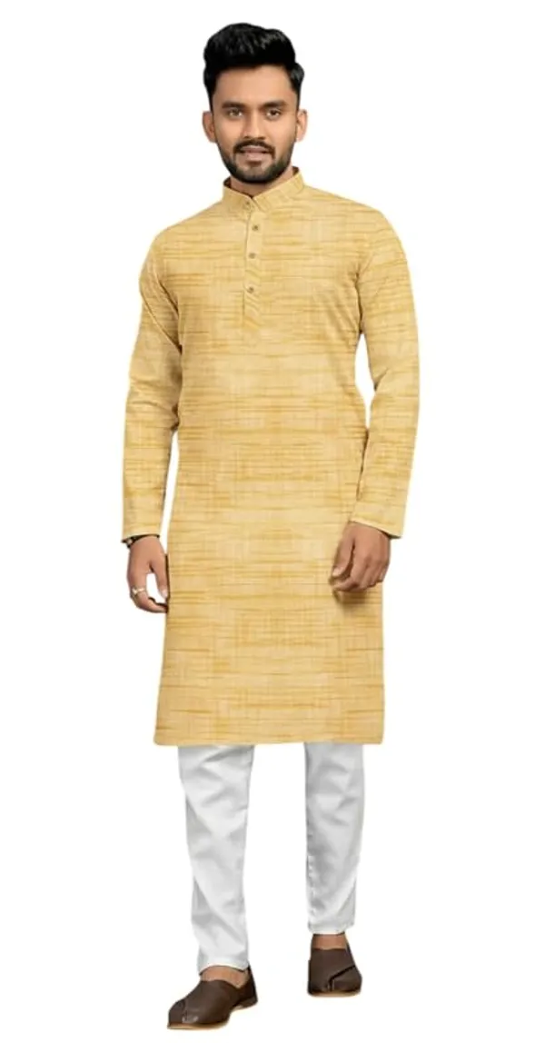 Kurta_For_Man_Men_S_Trendy_Kurta_Men_S_Casual_Kurta_For_Wedding_Stylish_Full_Sleeve_Mandarin_Collar_Khadi_Cotton_Slub