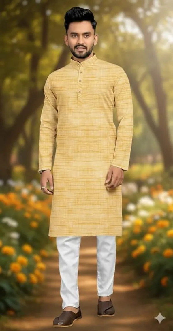 Kurta_For_Man_Men_S_Trendy_Kurta_Men_S_Casual_Kurta_For_Wedding_Stylish_Full_Sleeve_Mandarin_Collar_Khadi_Cotton_Slub