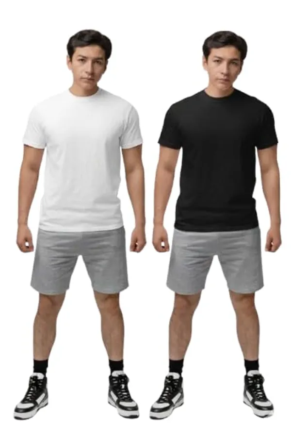 T_Shirt_For_Men_Pattern_Solid_Round_Neck_Cotton_Half_Sleeve_Idot_For_Gym_Sports_And_Daily_Use_Combo_Pack_Of_2_Men_S_T_Shirt