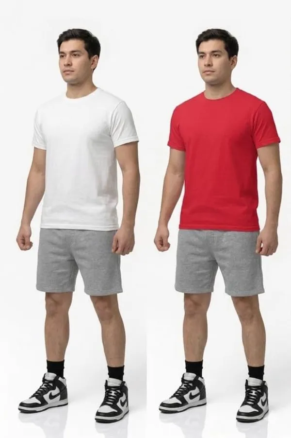 T_Shirt_For_Men_Pattern_Solid_Round_Neck_Cotton_Half_Sleeve_Idot_For_Gym_Sports_And_Daily_Use_Combo_Pack_Of_2_Men_S_T_Shirt