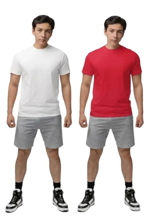T_Shirt_For_Men_Pattern_Solid_Round_Neck_Cotton_Half_Sleeve_Idot_For_Gym_Sports_And_Daily_Use_Combo_Pack_Of_2_Men_S_T_Shirt