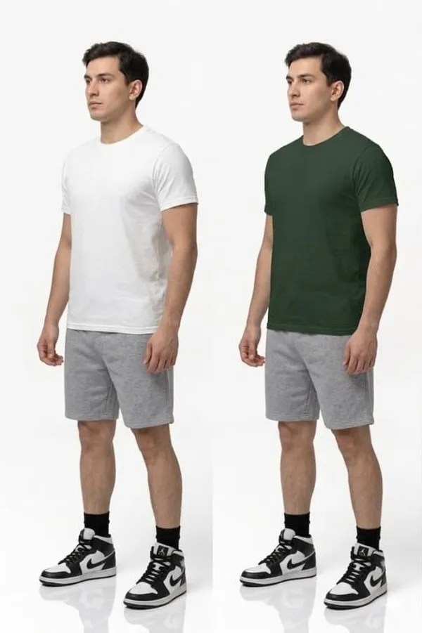 T_Shirt_For_Men_Pattern_Solid_Round_Neck_Cotton_Half_Sleeve_Idot_For_Gym_Sports_And_Daily_Use_Combo_Pack_Of_2_Men_S_T_Shirt