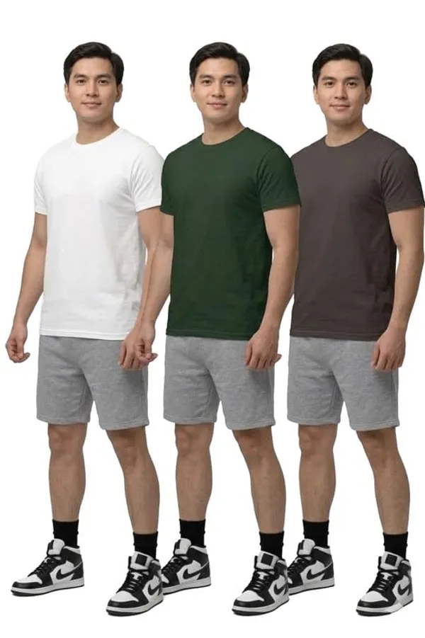 T_Shirt_For_Men_Pattern_Solid_Round_Neck_Cotton_Half_Sleeve_Idot_For_Gym_Sports_And_Daily_Use_Combo_Pack_Of_3_Men_S_T_Shirt