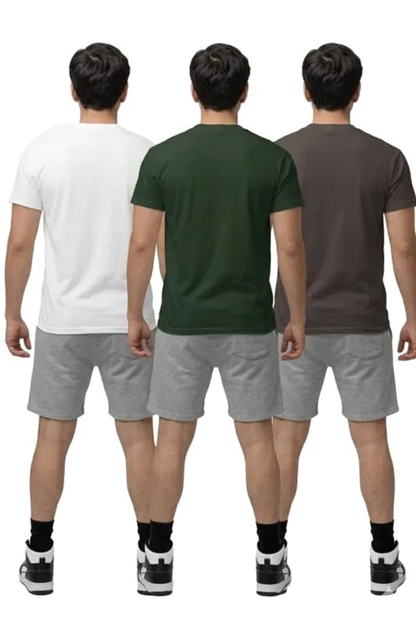 T_Shirt_For_Men_Pattern_Solid_Round_Neck_Cotton_Half_Sleeve_Idot_For_Gym_Sports_And_Daily_Use_Combo_Pack_Of_3_Men_S_T_Shirt