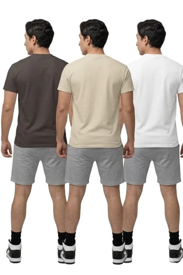 T_Shirt_For_Men_Pattern_Solid_Round_Neck_Cotton_Half_Sleeve_Idot_For_Gym_Sports_And_Daily_Use_Combo_Pack_Of_3_Men_S_T_Shirt