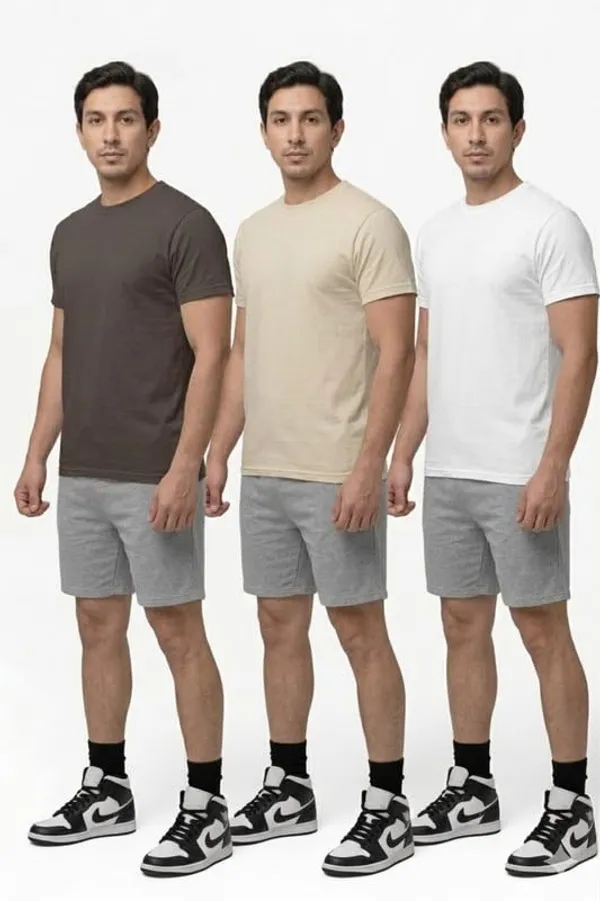 T_Shirt_For_Men_Pattern_Solid_Round_Neck_Cotton_Half_Sleeve_Idot_For_Gym_Sports_And_Daily_Use_Combo_Pack_Of_3_Men_S_T_Shirt