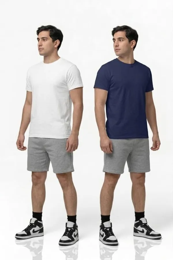 T_Shirt_For_Men_Pattern_Solid_Round_Neck_Cotton_Half_Sleeve_Idot_For_Gym_Sports_And_Daily_Use_Combo_Pack_Of_2_Men_S_T_Shirt