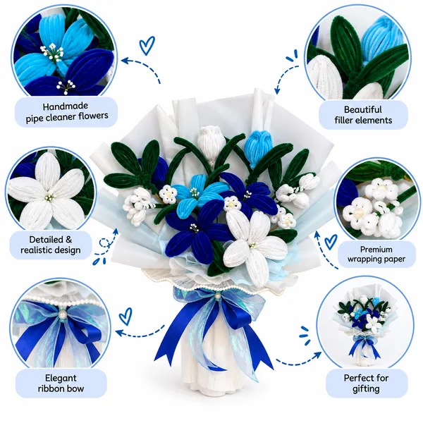 Foreverlove24_Blue_Nylon_Flower_Bouquet_For_Gifting