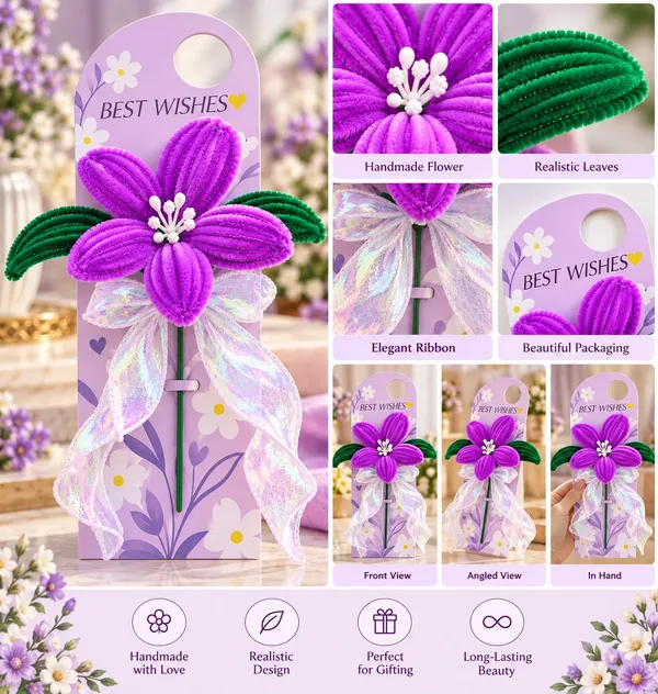 Foreverlove24_Medium_Purple_Nylon_Flower_Bouquet_For_Gifting