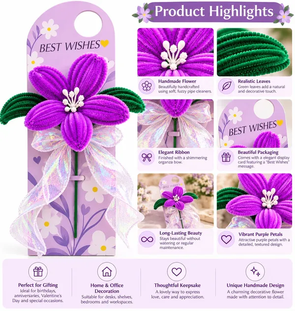 Foreverlove24_Medium_Purple_Nylon_Flower_Bouquet_For_Gifting
