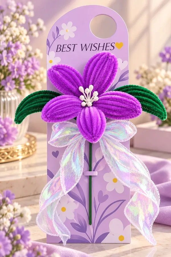 Foreverlove24_Medium_Purple_Nylon_Flower_Bouquet_For_Gifting