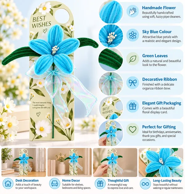 Foreverlove24_Sky_Blue_Nylon_Flower_Bouquet_For_Gifting