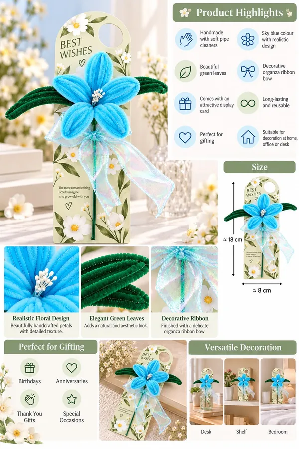 Foreverlove24_Sky_Blue_Nylon_Flower_Bouquet_For_Gifting