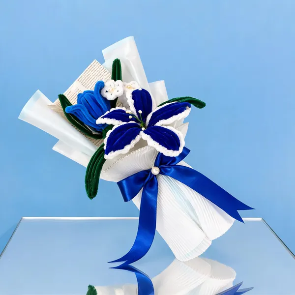 Foreverlove24_Blue_Nylon_Flower_Bouquet_For_Gifting