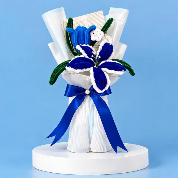 Foreverlove24_Blue_Nylon_Flower_Bouquet_For_Gifting
